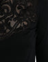 Dolce & Gabbana Black Silk Lace Trim Long Sleeves Blouse Top